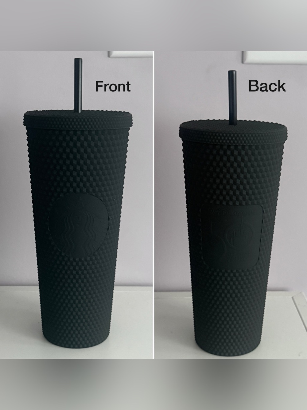 New Disney × Starbucks 50th anniversary matte black studded cold cup 24oz